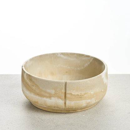 Classic Feeder Bowl - Owl Greige Marble