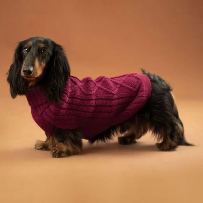 Wine Red Aran Alpaca Sweater