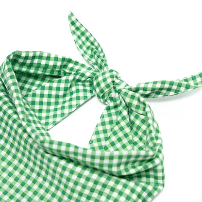 Green Gingham Bandana