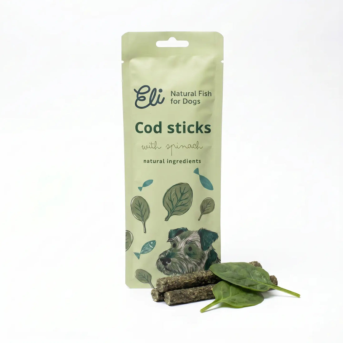 Dried Cod Sticks with Spinach