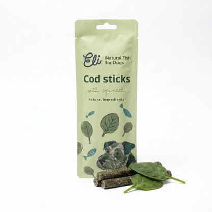 Dried Cod Sticks with Spinach