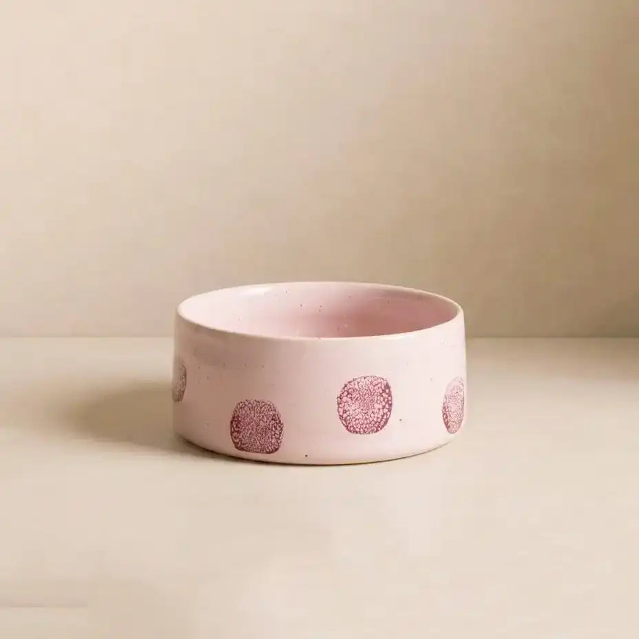 Stoneware Pop Dots Bowl | Pink