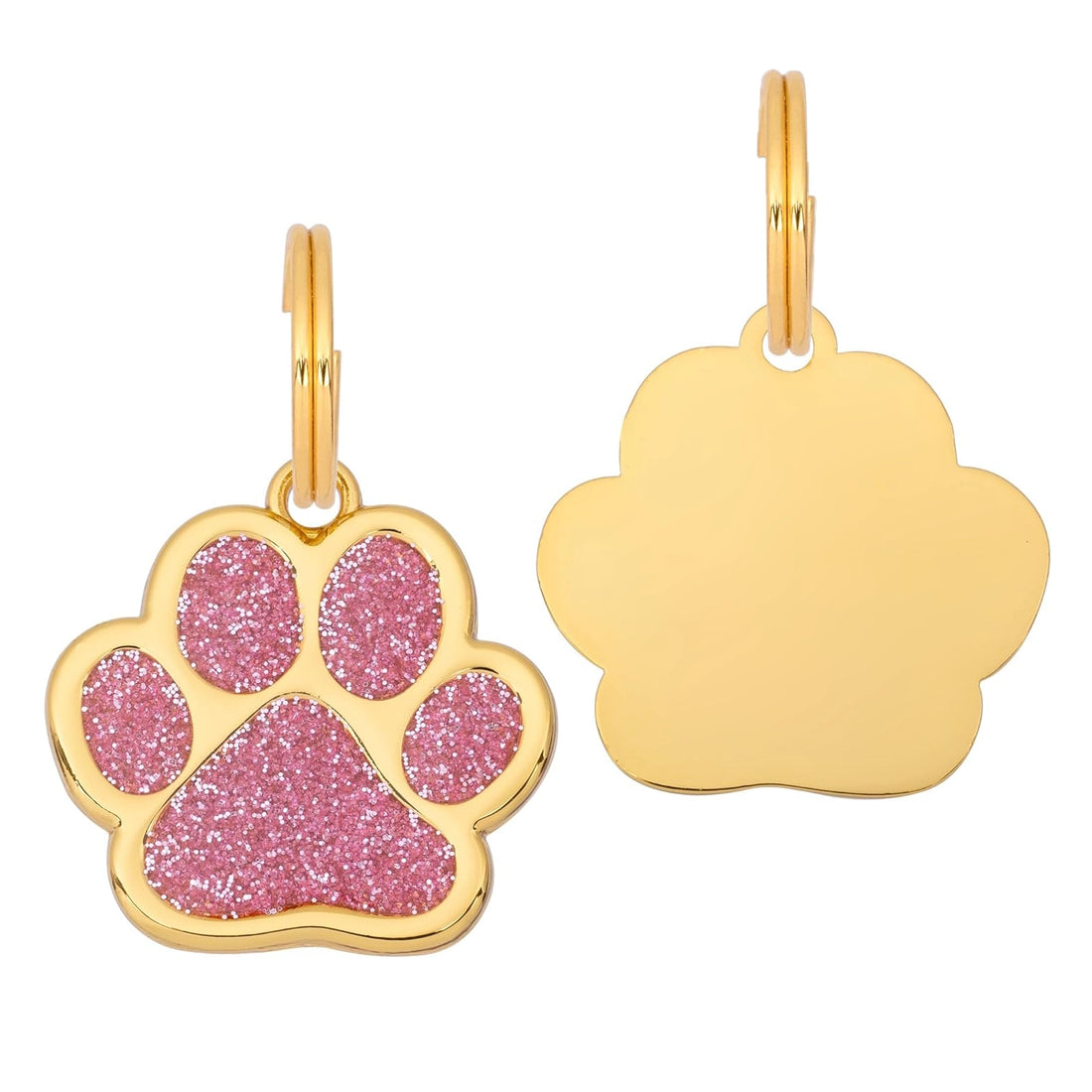 Glitter Paw Dog Tag - Pink