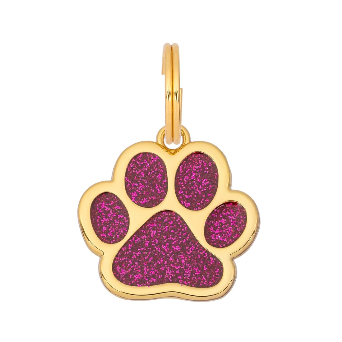 Glitter Paw Dog Tag - Fuchsia