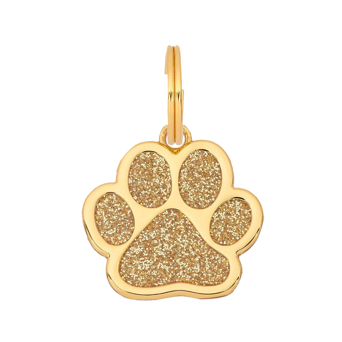 Glitter Paw Dog Tag - Gold