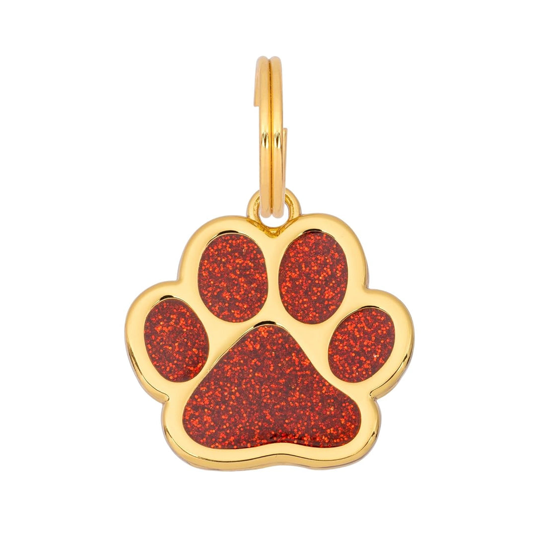 Glitter Paw Dog Tag - Red