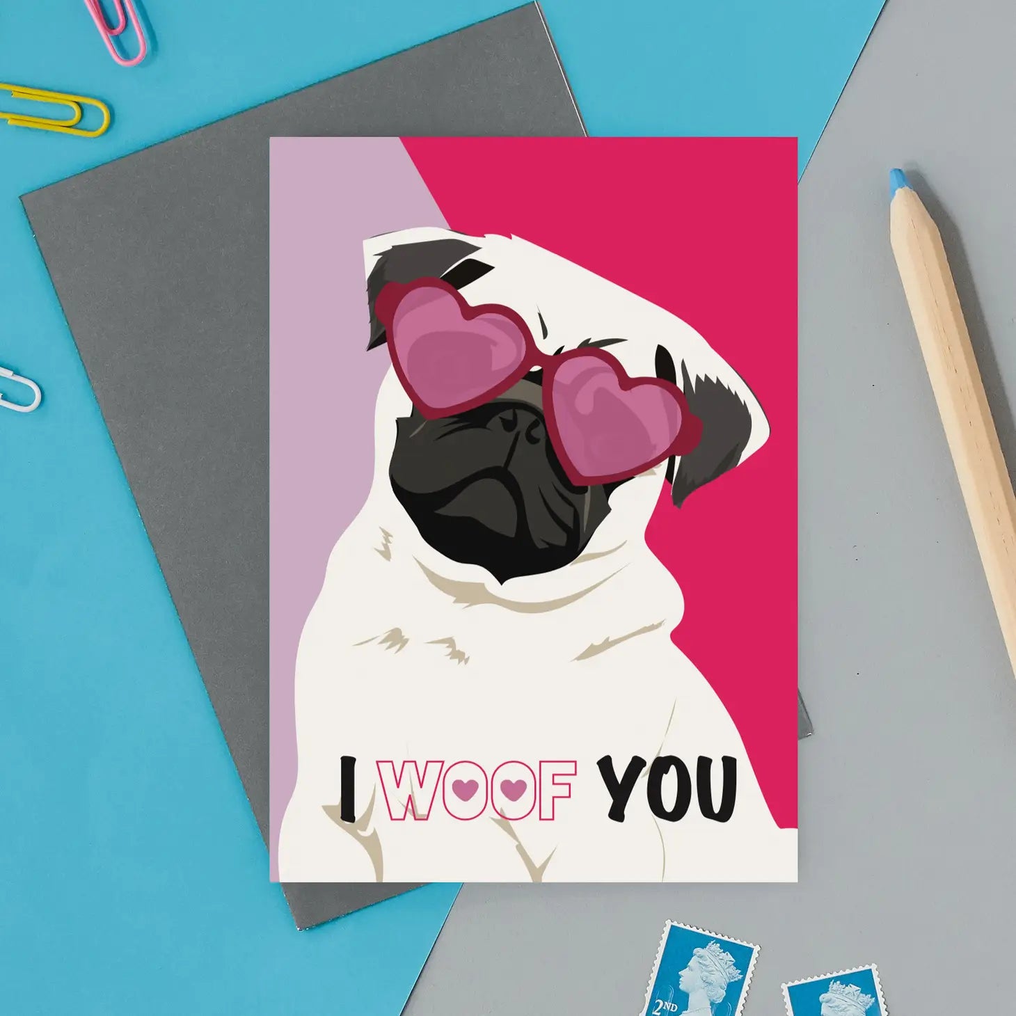 I Woof You Pug Card