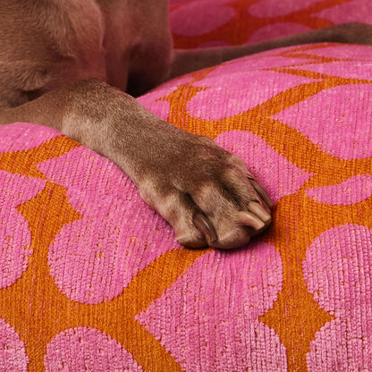 Heart Dog Bed - Orange/Pink