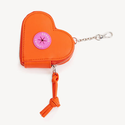 Poop Bag Holder Heart - Orange