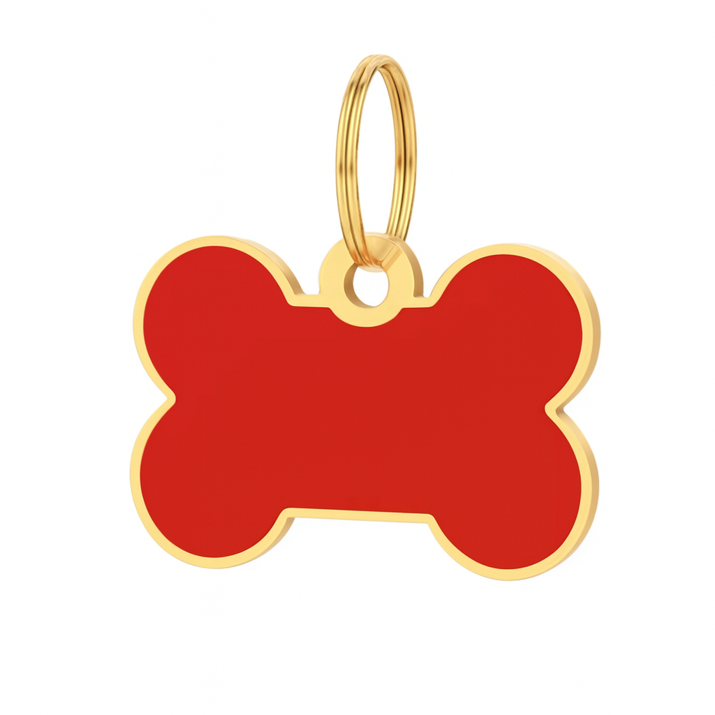 Bone Dog Tag - Red