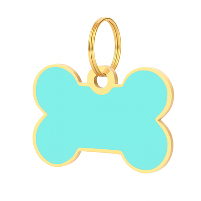 Bone Dog Tag - Turquoise
