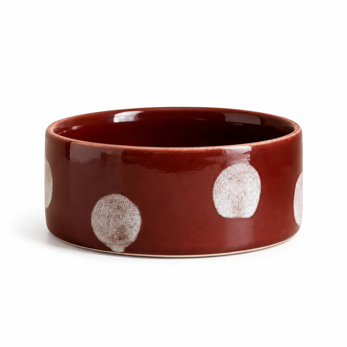 Stoneware Pop Dots Bowl | Burgundy