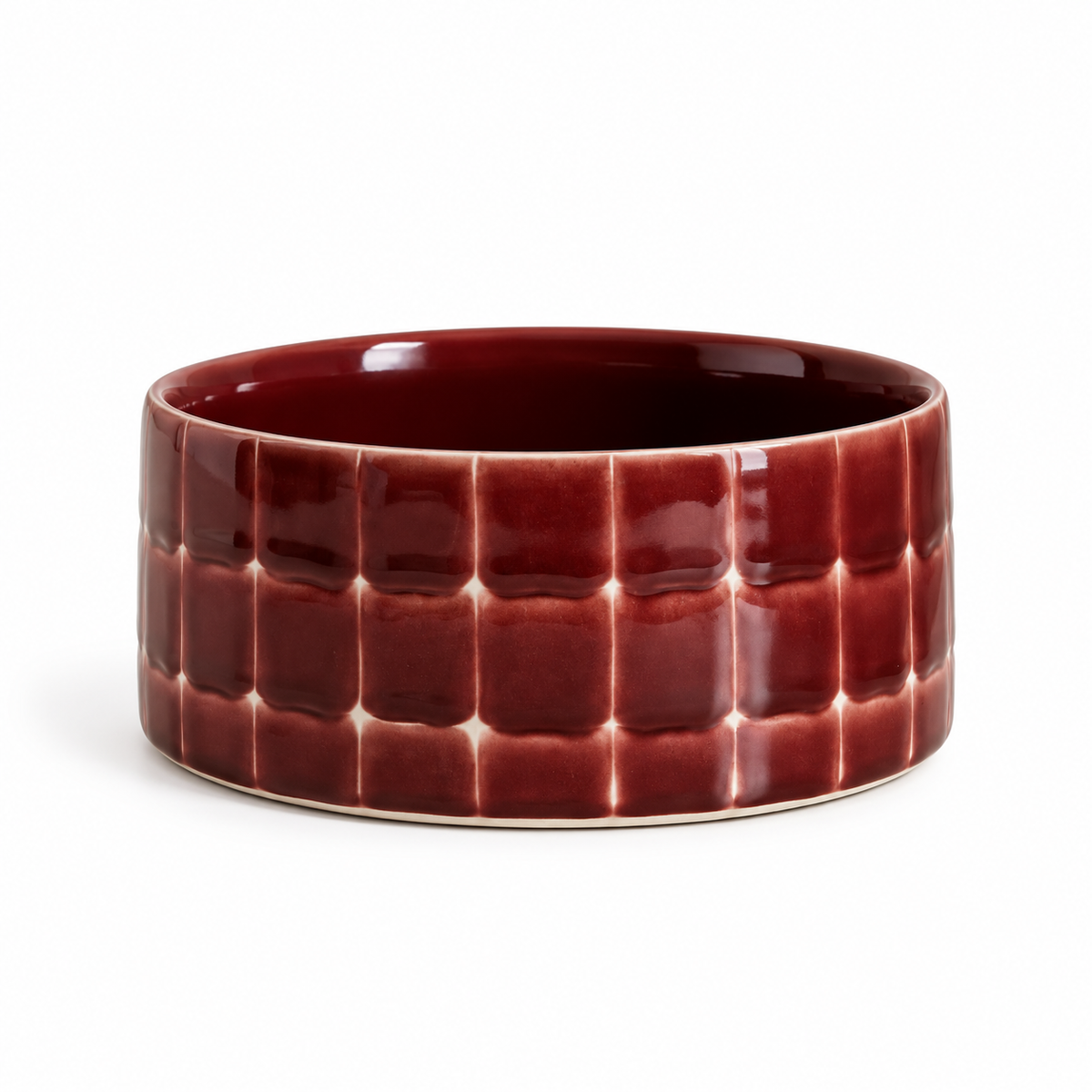 Stoneware Pool Bowl | Burgundy