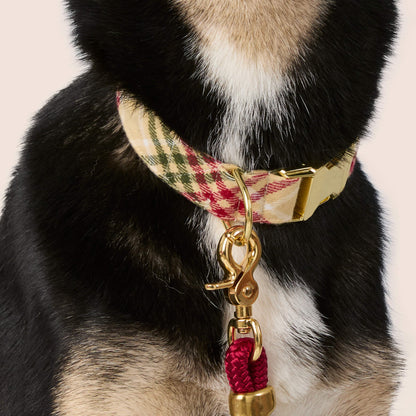 Eggnog Plaid Flannel Bow Tie Collar