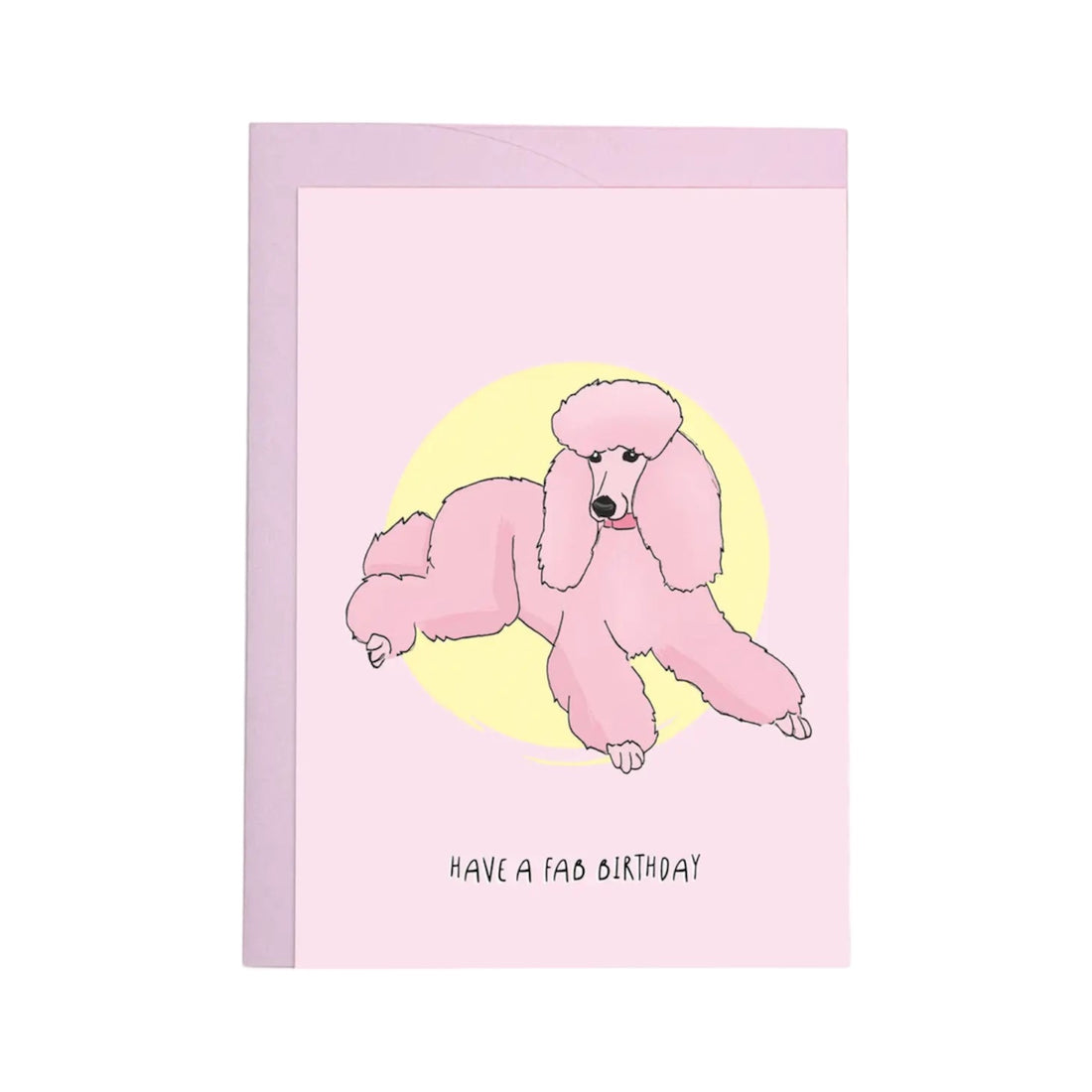 Pink Poodle Birthday Card
