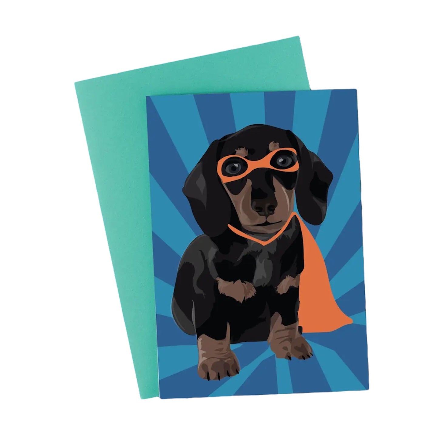 Superhero Sausage Dog Card