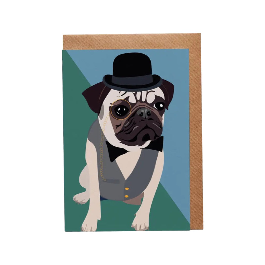 Otis the Gentleman Pug Card