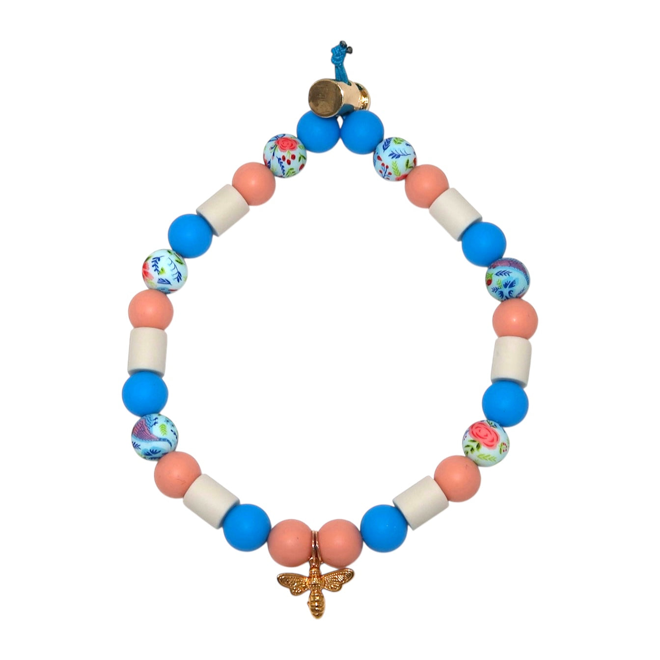 Anti-Tick Beads Collar - Blue Petal