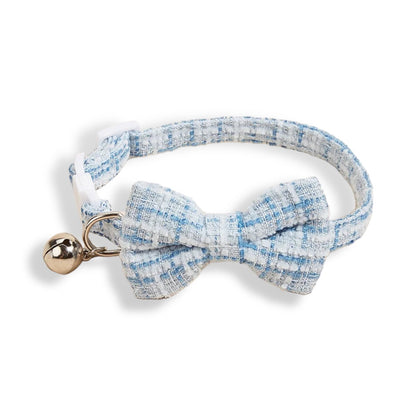 Adjustable Collar with Bell | Blue Tweed