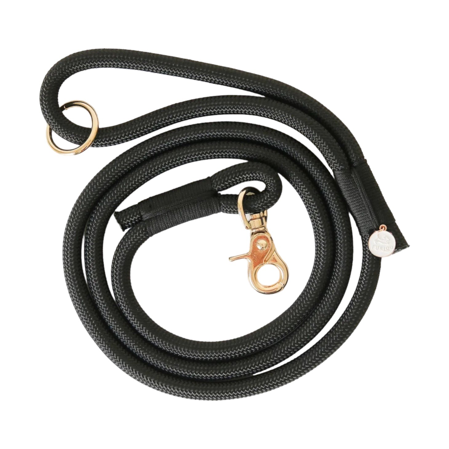 Braided Rope Leash - Black