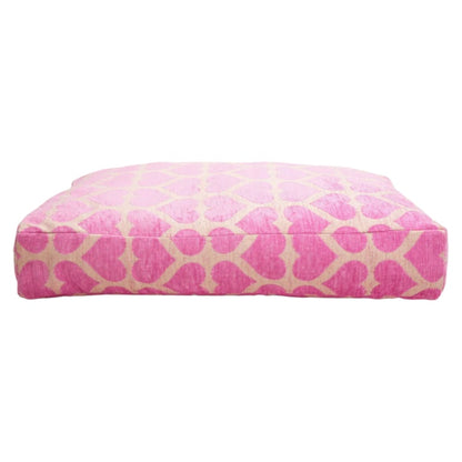 Heart Dog Bed - Beige/Pink