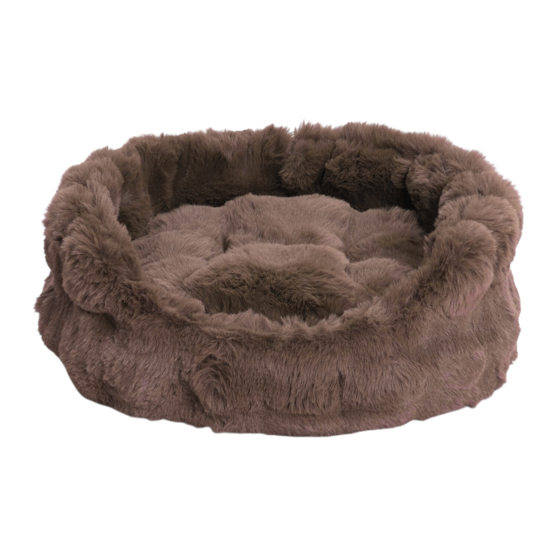 Dog Basket Faux Fur | Brown