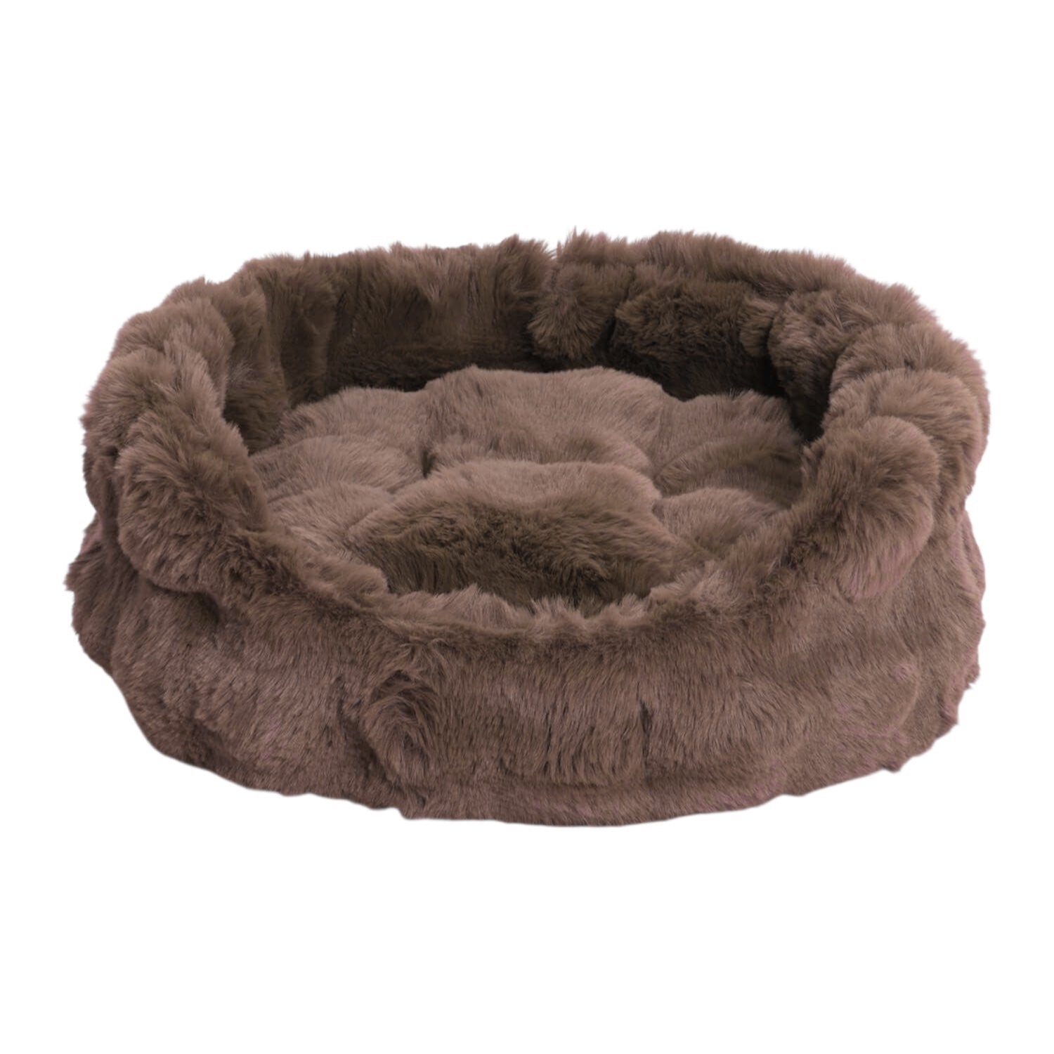 Dog Basket Faux Fur | Brown