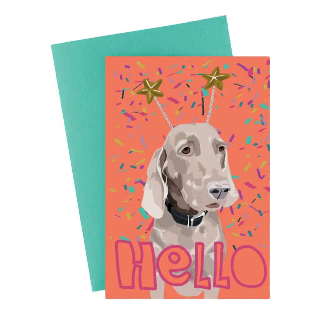 Weimaraner Hello Card