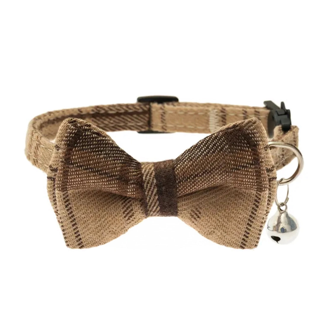 Adjustable Collar with Bell | Oxford Brown