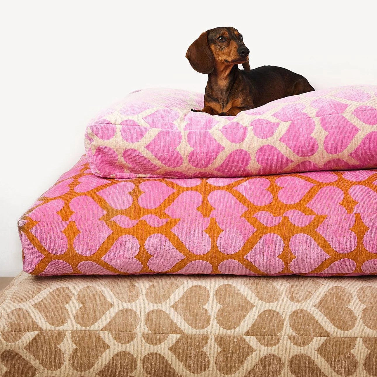Heart Dog Bed - Beige