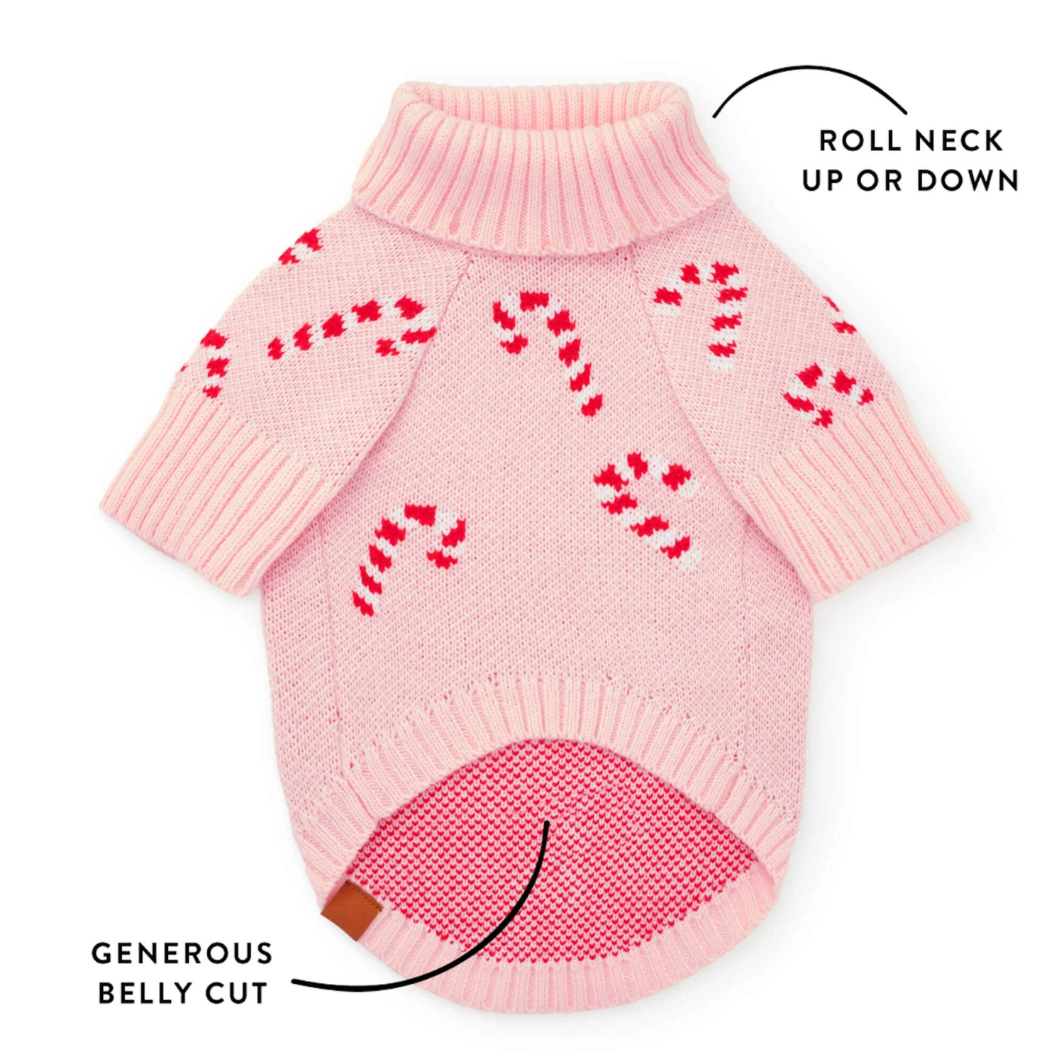 Pink Candy Canes Dog Sweater