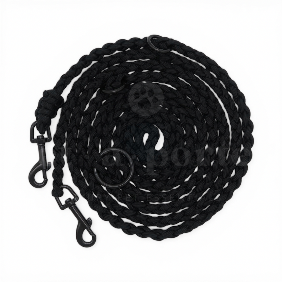 Adjustable Paracord Leash - All Black