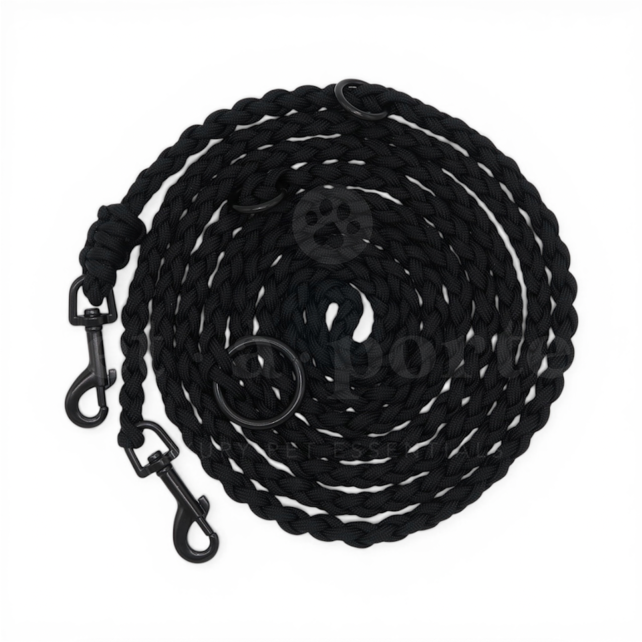 Adjustable Paracord Leash - All Black
