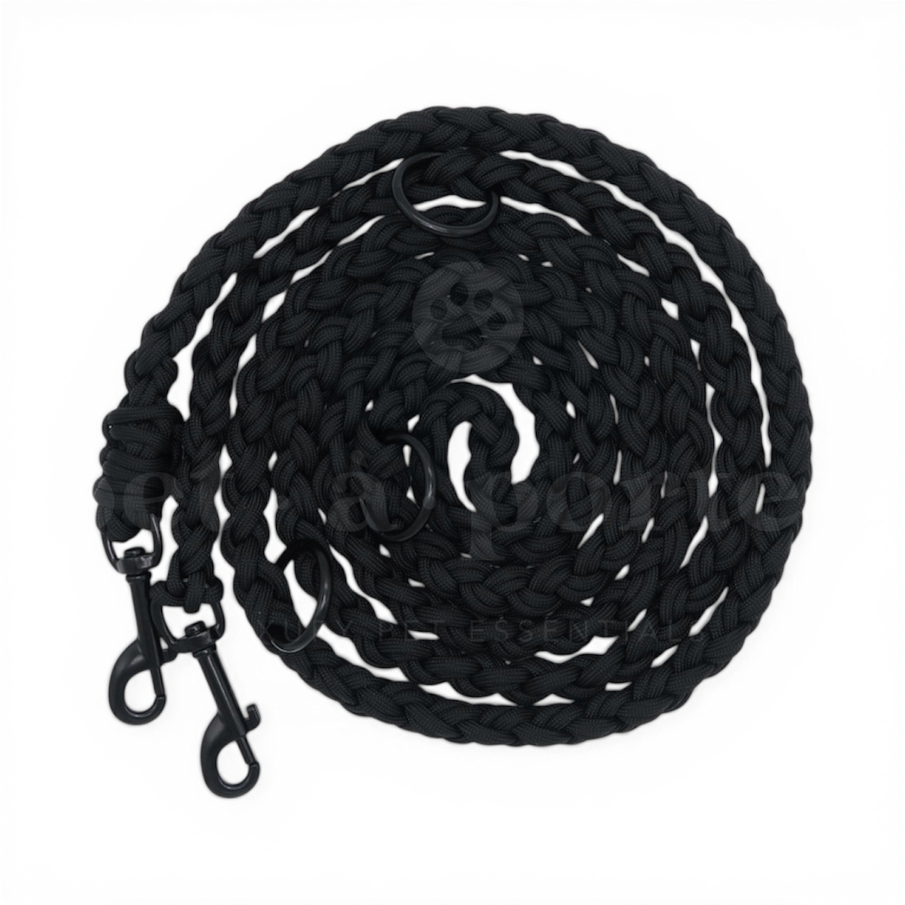 Adjustable Paracord Leash - All Black