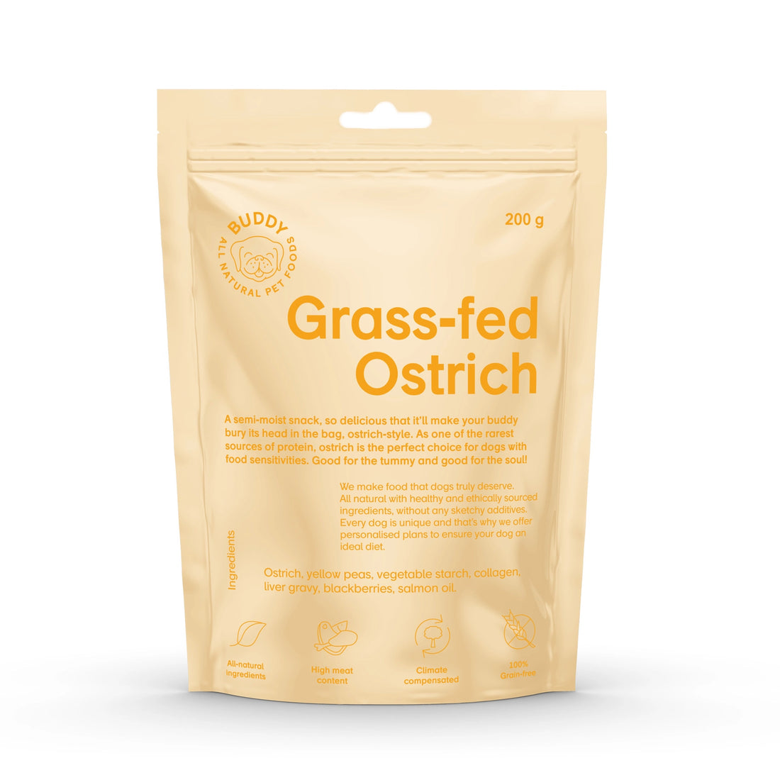 Semi-moist Snack Ostrich With Blackberries