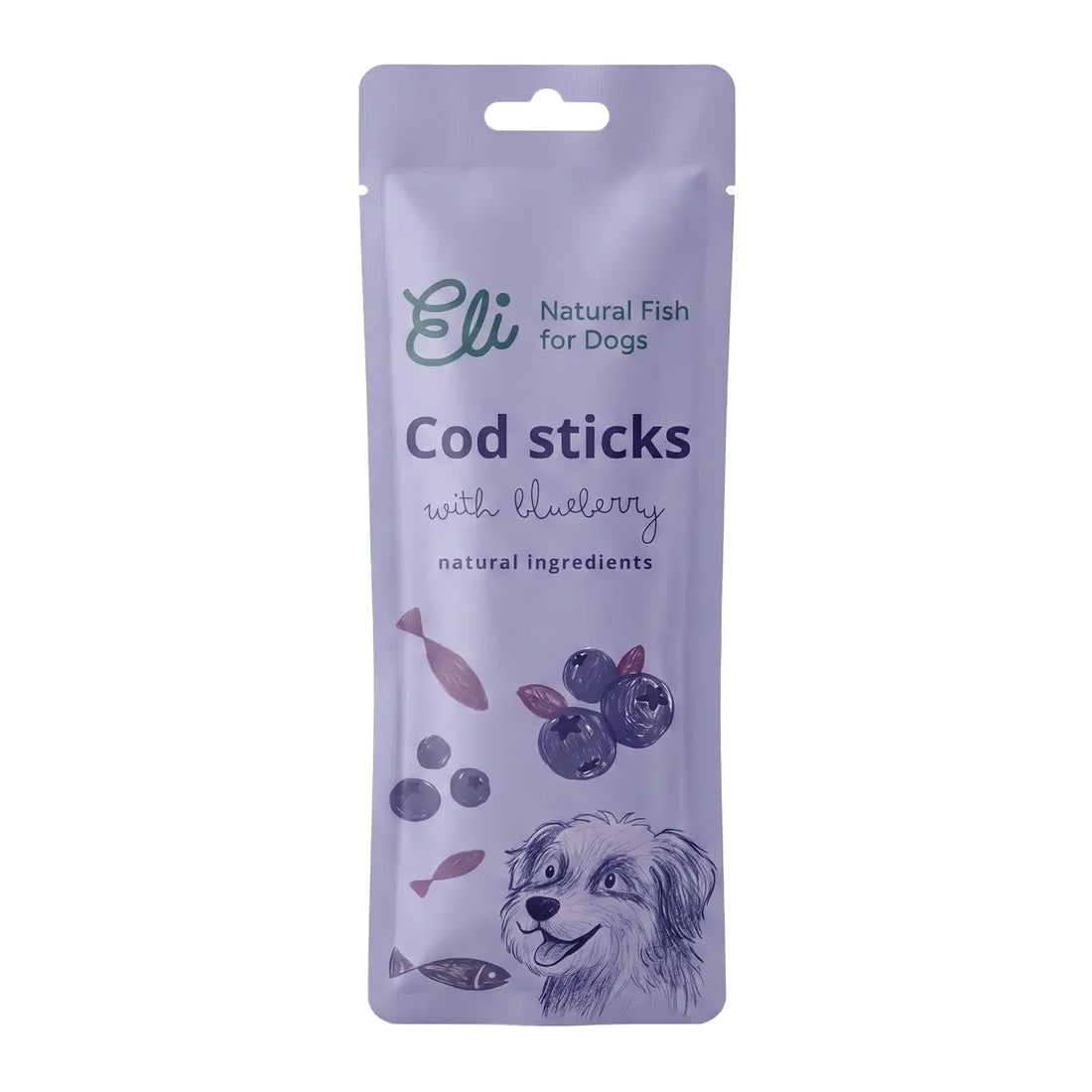 Dried Cod Sticks with Blueberries