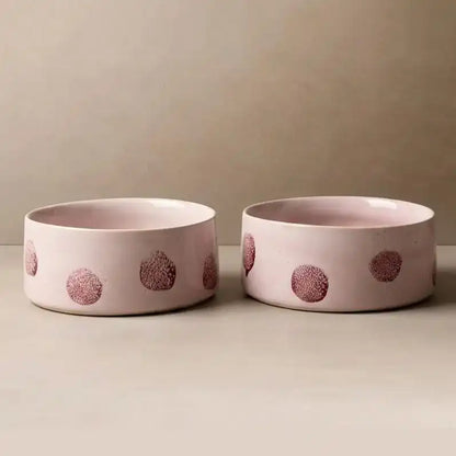 Stoneware Pop Dots Bowl | Pink