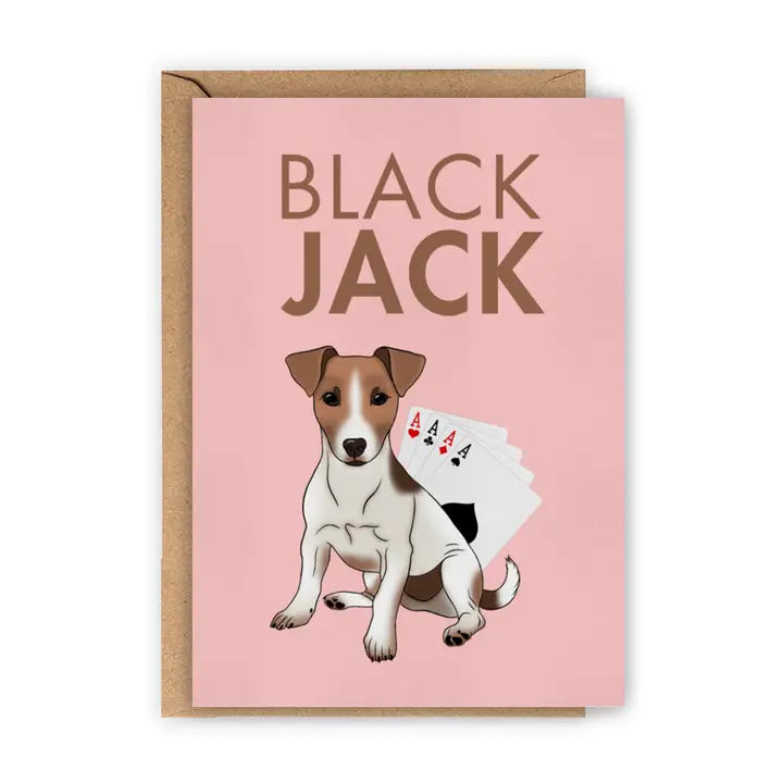 Black Jack Jack Russell Greeting Card