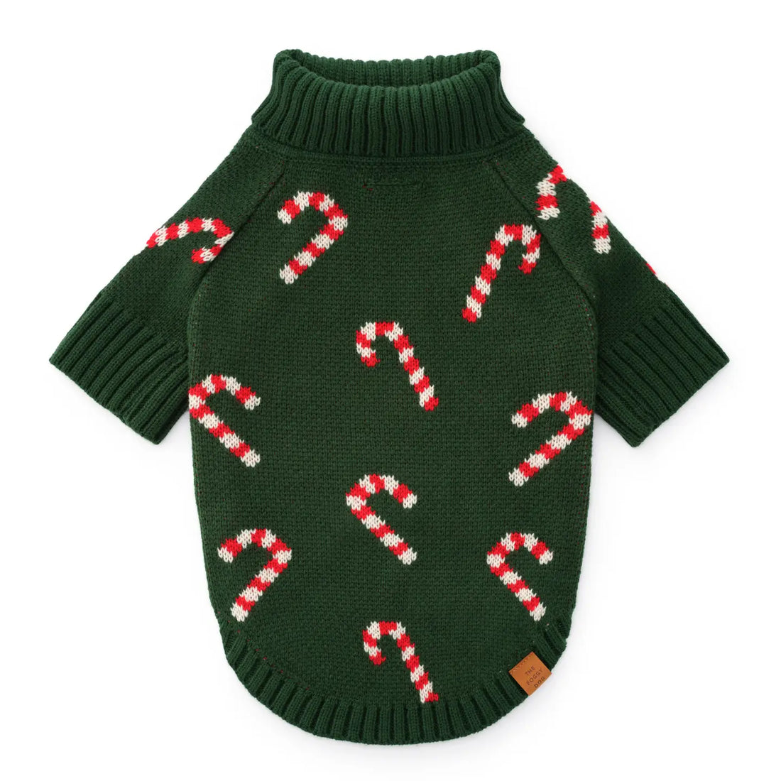 Evergreen Candy Canes Dog Sweater