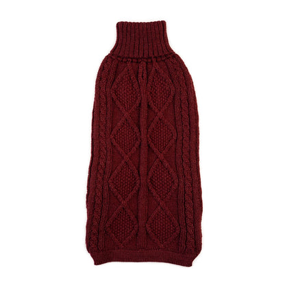 Wine Red Aran Alpaca Sweater