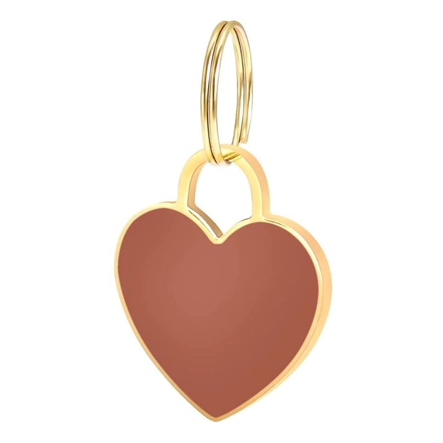 Heart Dog Tag - Brown