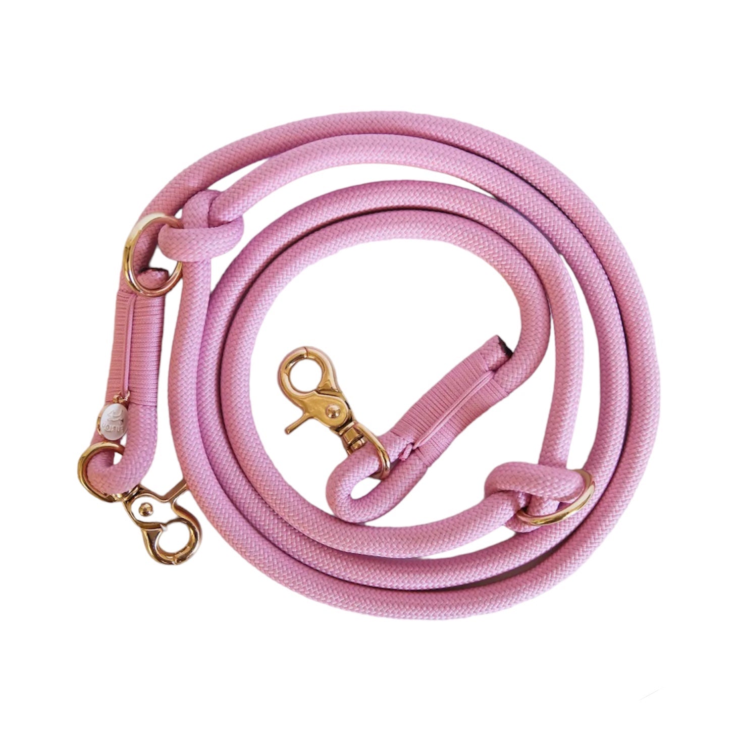 Hands Free Braided Rope Leash - Baby Pink