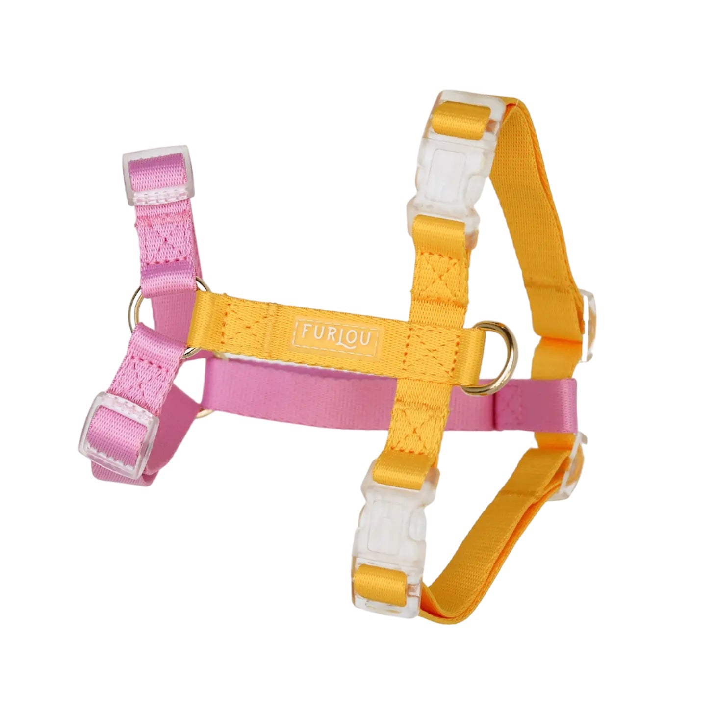 Dog Harness - Yellow/Pink
