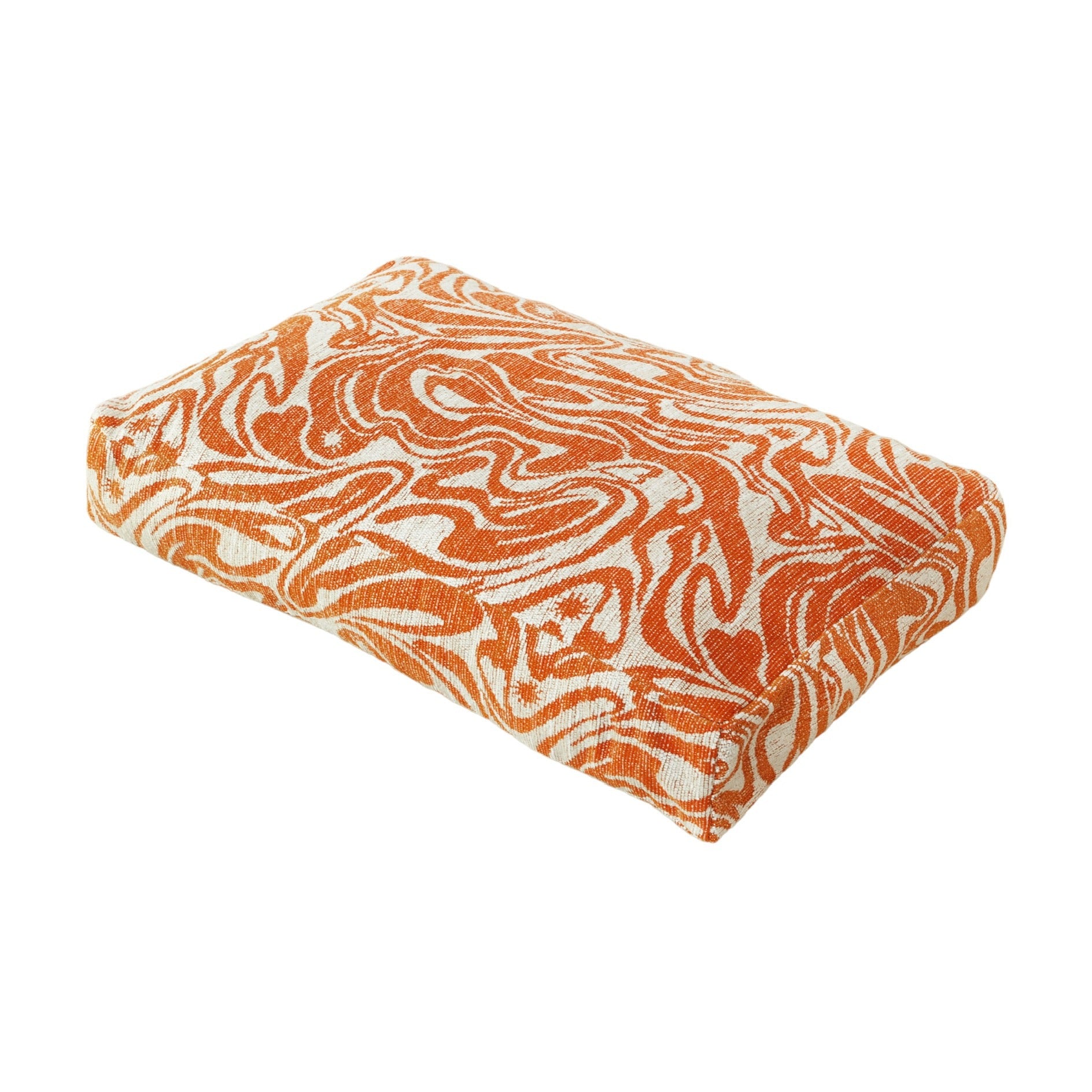 Swirl Dog Bed - Orange/Beige