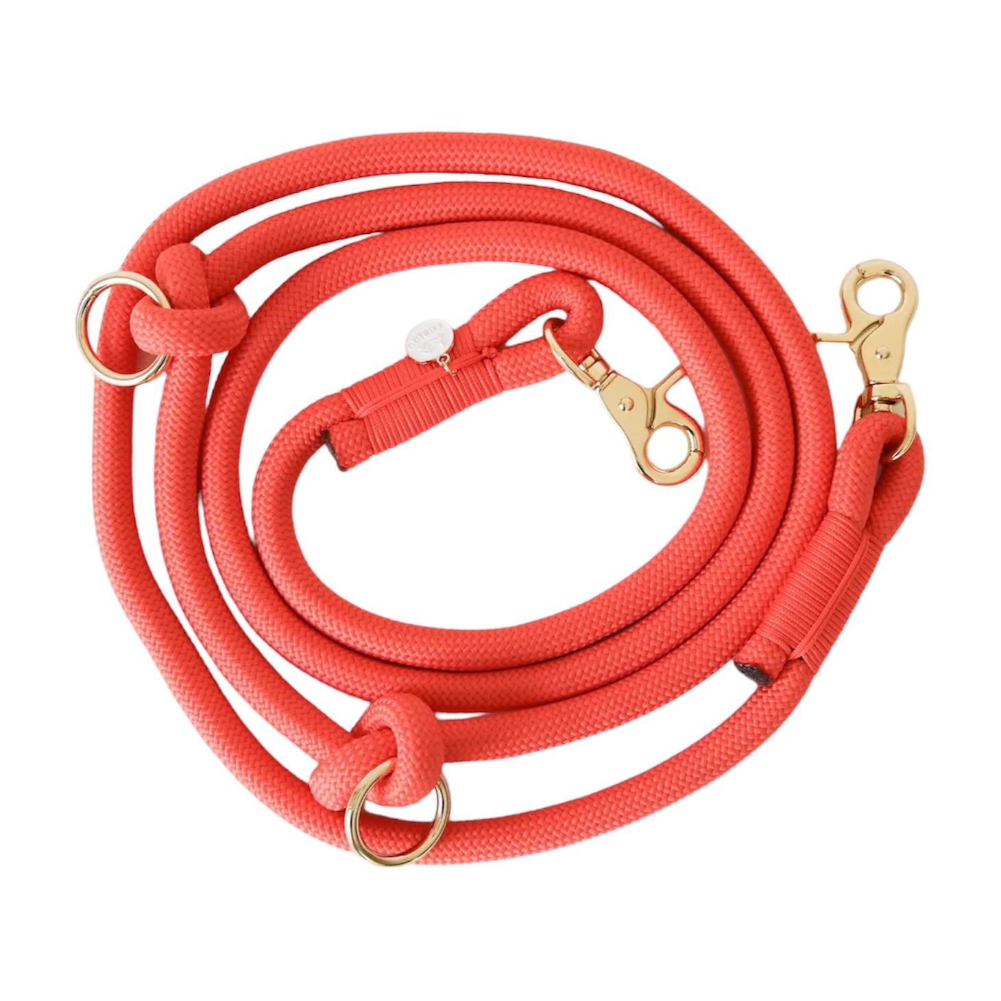 Hands Free Braided Rope Leash - Coral