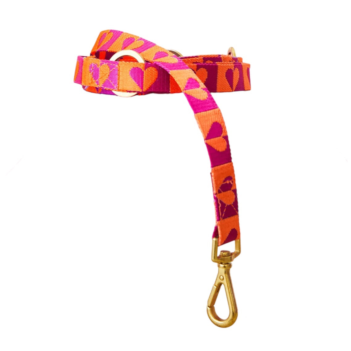 Heart Leash - Orange/Raspberry