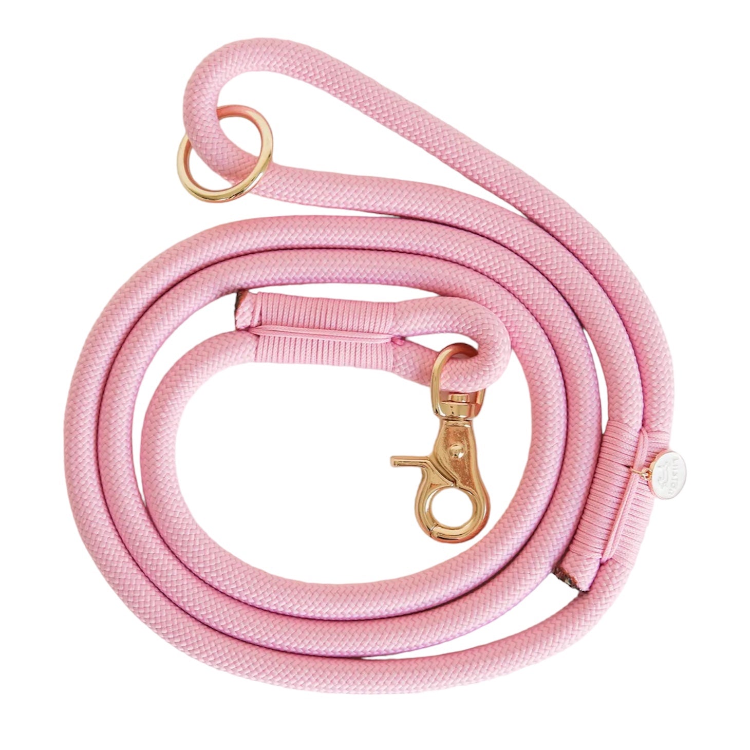 Braided Rope Leash - Baby Pink