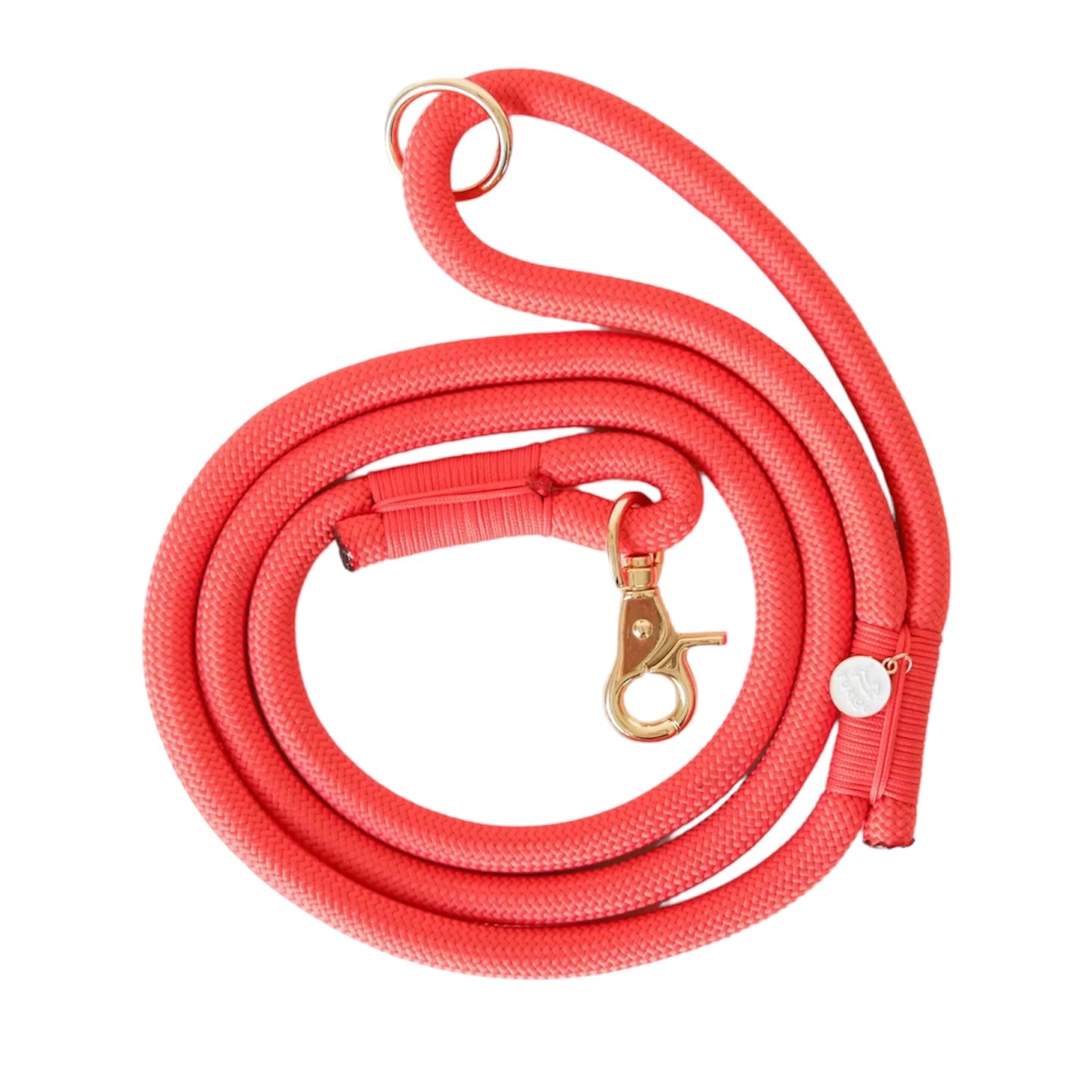 Braided Rope Leash - Coral