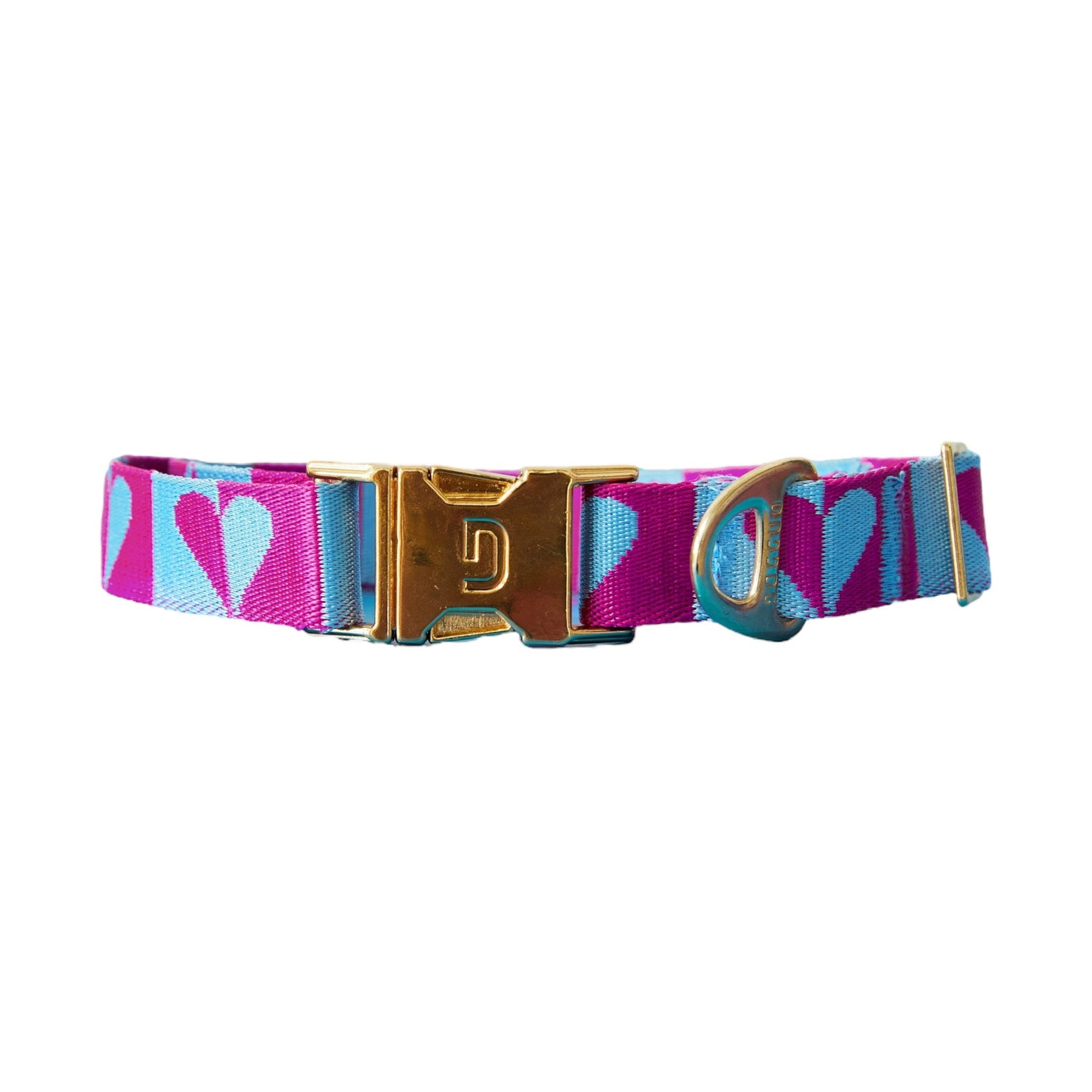 Heart Collar - Blue/Raspberry