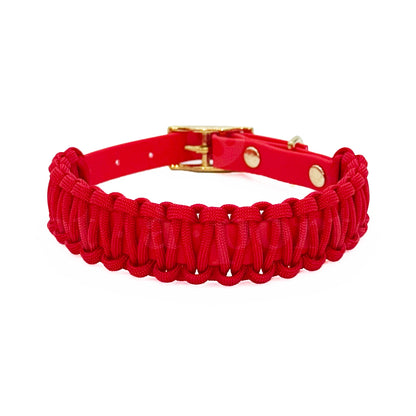 Red Biothane Paracord Collar
